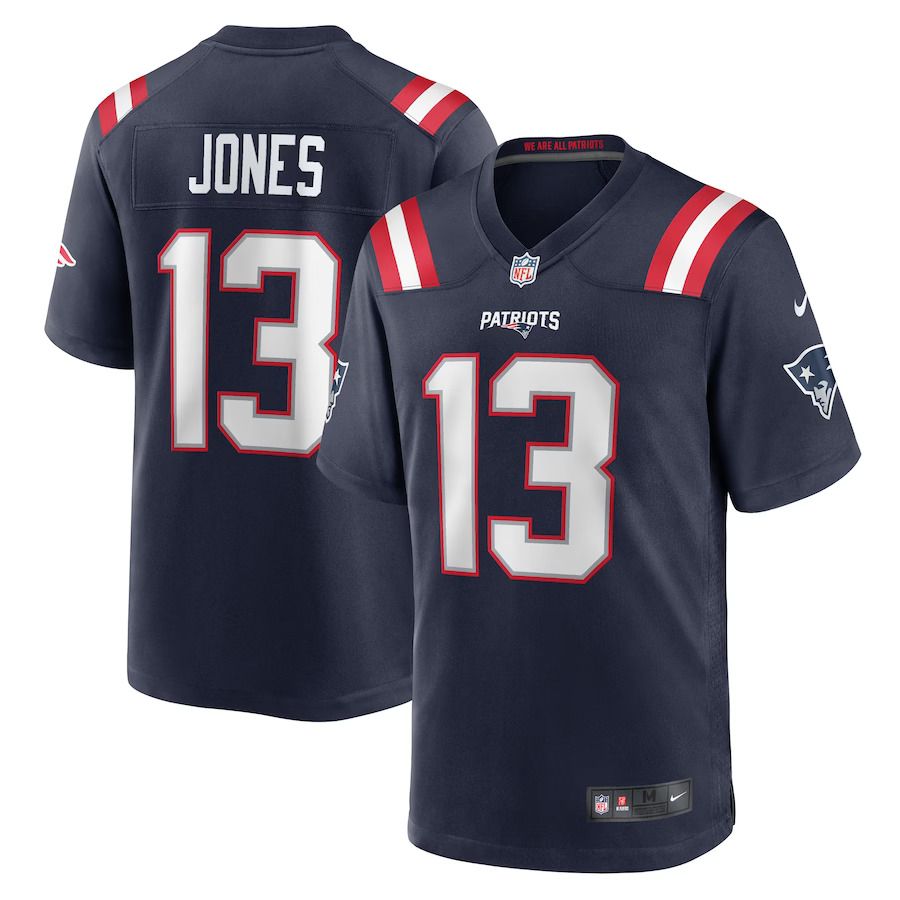Men New England Patriots 13 Jack Jones Nike Navy Game Player NFL Jersey